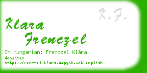 klara frenczel business card
